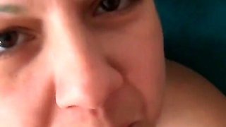 Afternoon blowjob in the bedroom with cum swallowing