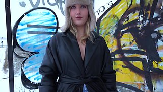 Blonde Chloe Chevalier wearing black lingerie gets fucked in POV