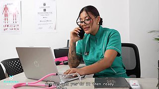 Doctor Touches Her Patient's Balls and Gives Him His Cum in His Ass - Mariana Martix & Angel Cruz