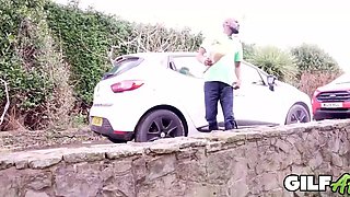 Hot dominant mature woman with a whip seduces a black guy and pounds his big cock with her pussy