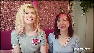 Cute Redhead Gives Blonde Babe Lesbian Pleasures