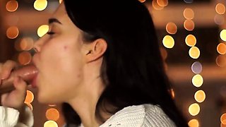 New Year's Eve Party with a Big-Titted Brunette Teen