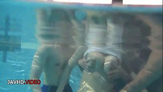 Hot Japanese Blowjob by the Pool: Suzuna Komiya's Big Tits Tease Before Intimate Oral Deli