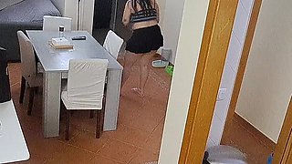 Maid on Flip Flops Receives Internal Cumshot