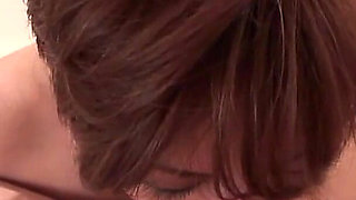 Japanese girl takes a shower and squirts before sucking a guy in the bathtub