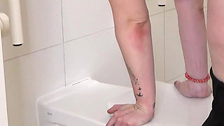 Chubby German Amateur Fucked on the Toilet
