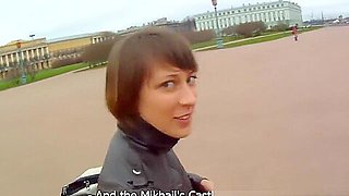 Russian lover blows cock and swallows his load in POV