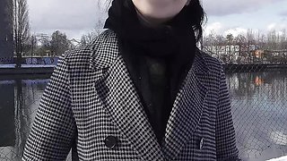 GERMAN SCOUT - Black Hair PAWG Glasses Girl Melli Venom Pick Up for First Casting Fuck in Berlin