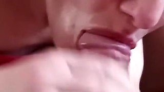 Amateur Blonde Devours Massive Shaft and Swallows Cum with Dripping Finale
