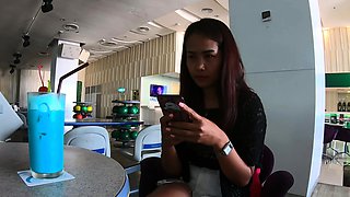 Thai GF bowling and fun at home after