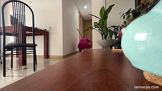 Maid with Huge Ass Cleans Apt Then Jerks Her Boss Part 1