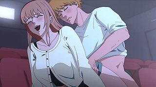 Movie With Makima: Sex Time At Cinema ( Uncensored )