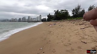 Babe Can I Cum On Your Tits? - Public Cock Flashing On The Beach 10 Min - Katty West And Mia Mi