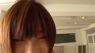 Yuzu Ogura nice Asian teen 18+ in school uniform gets cumshot