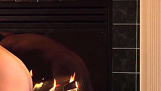 Fireplace sex with ass eating and 69