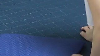 Watch Japanese Girl in Apartment Exercising While Wearing Apron Mini Skirt Uniform and Micro Thong Panties Wedgie Camel Toe