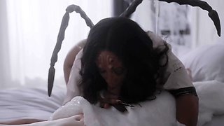 Codey Steele and Josh Rivers fucked August Skye’s juicy pussy in a wild parody scene.