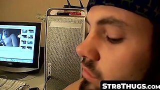 Str8Thugs.com - Straight thug jerks off solo while his balls bounce with each stroke