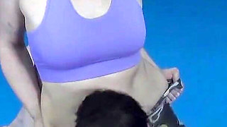 Two Horny and Hot Ladies at the Gym Wrestling and Belly Licking
