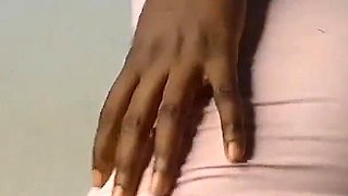 Ebony Stepdaughter in Pink Tight Dress Little Tease