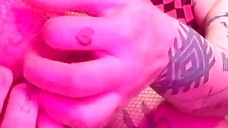 Sexy Emo Girl Ripoff Pink Fishnets