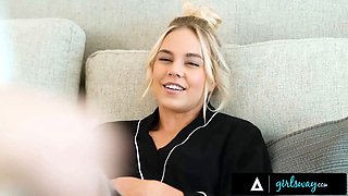 Girlsway - nasty kelsey kane gets excited by Big Tits doctor Little Puck's check