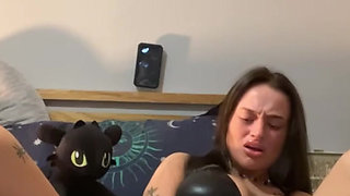 19 y.o virgin ass slut can't stop moaning as her toy pushes deeper