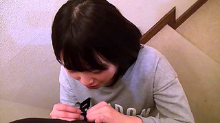 UNCENSORED CFNM japanese blowjob with messy cumshot
