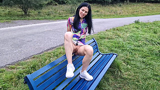 Spreading My Legs in Public Park