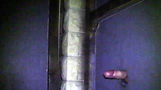 Glory hole blowjob busty amateur blonde fucking in stall