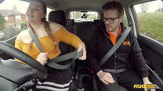 BBW slut failed her driving exam and was roughly fucked for that
