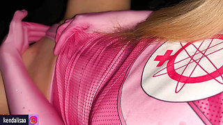 cosplay squirt in close-up redhead!