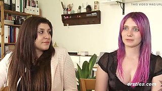 German Lesbian Amateurs Maria M & Julie Fingering Each Other's Shaved Pussies - Big Tits & Pierced Nipples
