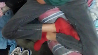 Step Daughter Jerks Her Step Dads Hard Cock to Big for Her Tiny Small Petite 18 Year Old Vergin Pussy