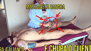 Married Masseuse Takes off Wedding Ring and Gag on Milk - Explosive Happy Ending Massage