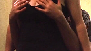 A Lot of Sperm on the Big Breasts of a Young Wife