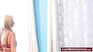 Lost Bets Games featuring Sandra Sweet and Bella Angel's big tits lesbian trailer