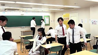 Hot college japanese teen sucks cock and fucks like maniac