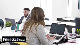 😈MYLF Boss Charley Hart's Office Incentive: Letting Employees Freeuse Fuck Her