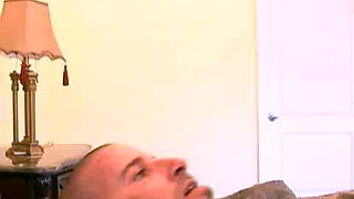 Bald dude fucks sweet brunette hardcore after hot blowjob