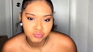 Glamour babe with big boobs masturbates in lingerie