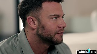 Furious dad teaching his stepdaughter