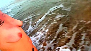 sunrise skinny dip swim and orgasm on the beach