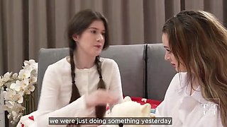 Stepdad Gets Double Blowjob From Hot Teens - Mom Won't Find Out! 4K HD