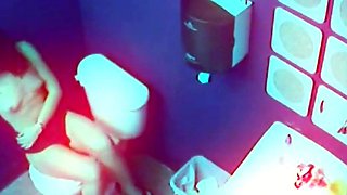 Solo slut masturbating in the office