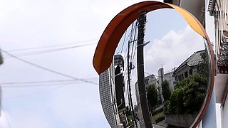 Extreme close up of Japanese teen masturbating