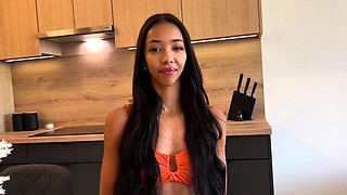 Tiny Filipina teen loves a big cock deep