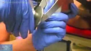 German Mistress Luciana Rough Anal Fisting & Speculum with Slave