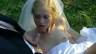 Bride in public fuck after wedding