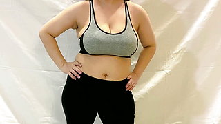 Beautiful Curvy Teen With Big Tits Gets Horny During Workout Begins To Fingering Pussy Masturbating To Orgasm